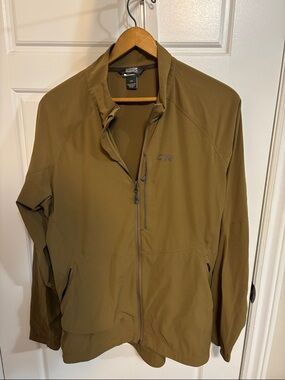 Outdoor Research Men's Olive Green Lightweight Softshell Jacket
